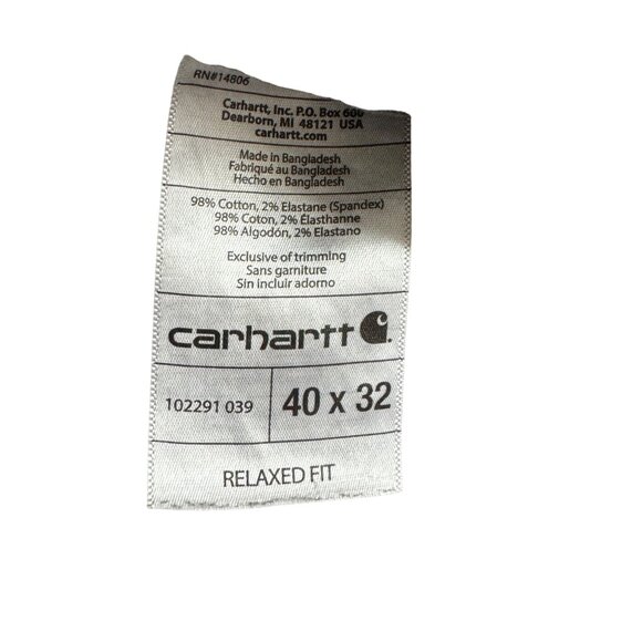 Carhartt Pants Mens 40 x 32 Gray Relaxed Fit Canvas Flex Stretch 102291-039 - Picture 4 of 7
